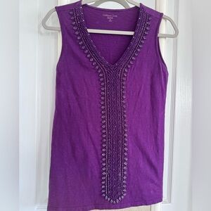Coldwater creek beaded sleeveless medium top